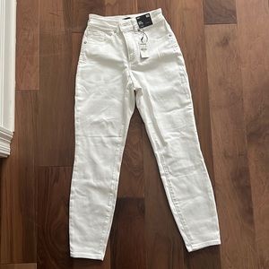 Express Skinny High Rise White Jeans